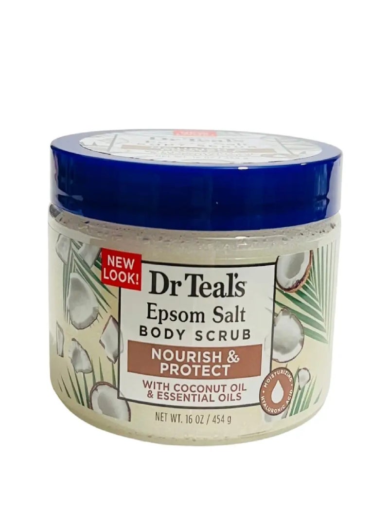 Dr. Teals DR.TEALS EPSOM SALT BODY SCRUB NOURISH&PROTECT COCONUT&ESSENTIAL OILS 454G