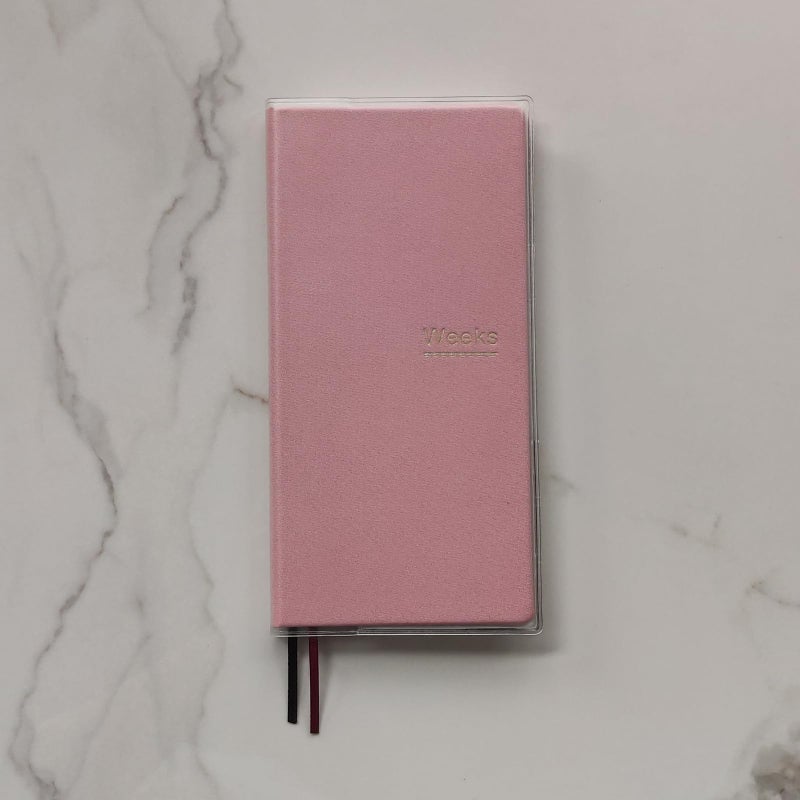 receip Undated Weekly Planner Notebook Pocket Organizer Appointment Book Journal Notebook A6 Week Plan Notepad (Pink with cover) - Image 4
