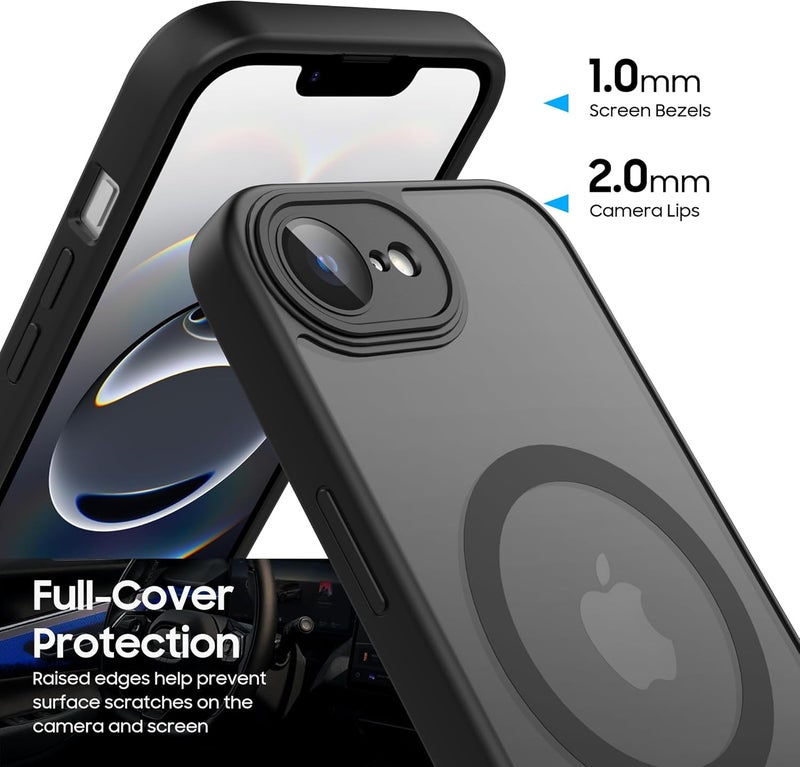 Demark Strong Magnetic for iPhone 16e/17e with MagSafe, 10FT Drop Resistant Matte Skin Feeling Back Cover Shockproof Slim Fit foriPhone 16e/17e Phone Case Cover (Black) - Image 2
