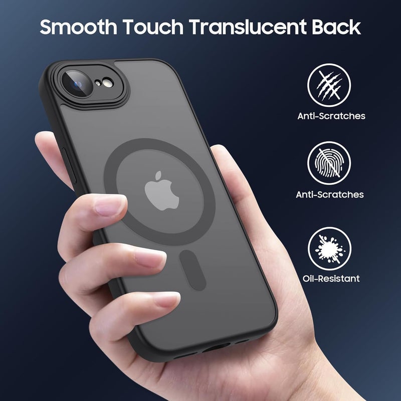 Demark Strong Magnetic for iPhone 16e/17e with MagSafe, 10FT Drop Resistant Matte Skin Feeling Back Cover Shockproof Slim Fit foriPhone 16e/17e Phone Case Cover (Black) - Image 5