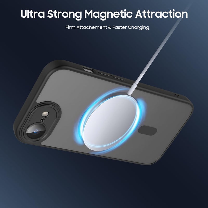 Demark Strong Magnetic for iPhone 16e/17e with MagSafe, 10FT Drop Resistant Matte Skin Feeling Back Cover Shockproof Slim Fit foriPhone 16e/17e Phone Case Cover (Black) - Image 4