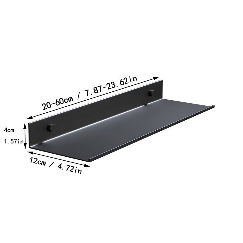 Wall Mounted Storage Hanger 30cm Space Aluminum Black 2-piece Pack - Space Saving Storage Tray for Bathroom Dressing Table - Image 3