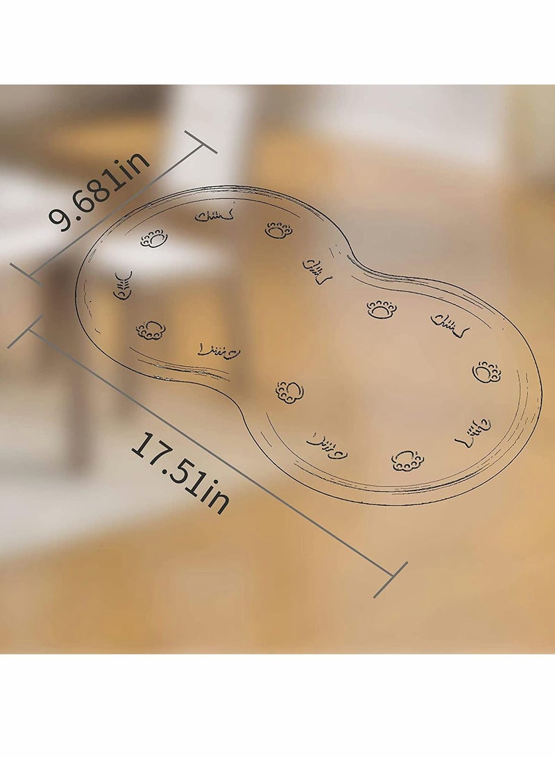 Excefore Dog Cat Bowl Mat Pet Food Mat Pet Feeding Mat Flexible and Easy to Clean Feeding Mat Non Slip Waterproof Feeding Mat for Pet Bowls Nontoxic Rubber Gray - Image 2