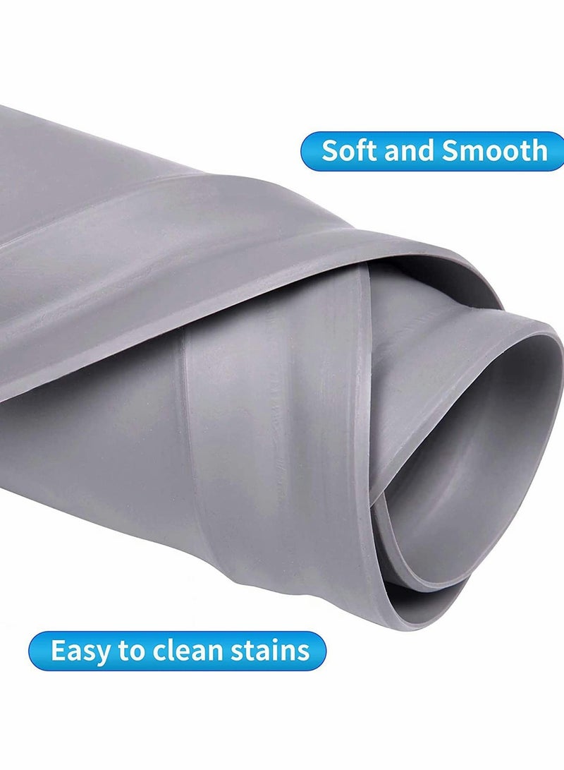 Excefore Dog Cat Bowl Mat Pet Food Mat Pet Feeding Mat Flexible and Easy to Clean Feeding Mat Non Slip Waterproof Feeding Mat for Pet Bowls Nontoxic Rubber Gray - Image 5