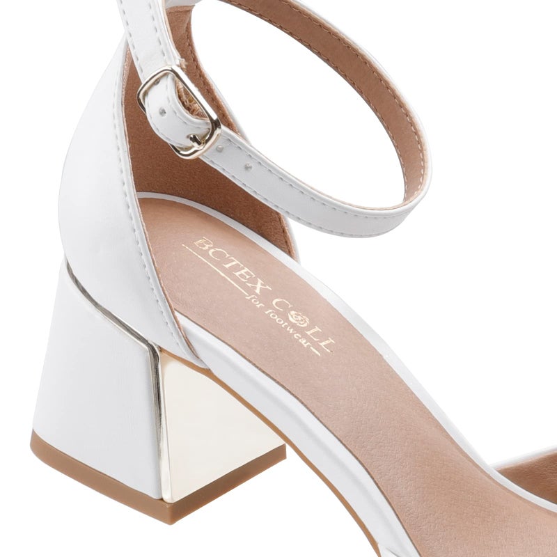BCTEX COLL Womens Pointed Toe Pumps Shoes Ankle Strap Chunky Low Heels Metal Lined Sandals Designed for Women(wpu8.5) - Image 5