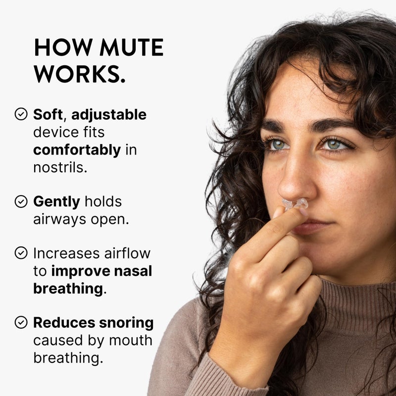 Rhinomed Mute Nasal Dilator Snoring Solution | Medium 3 Pack | Snore Less & Sleep Better | Nasal Strip Alternative | Comfortable Breathing Aids for Better Sleep & Improved Airflow - Image 5