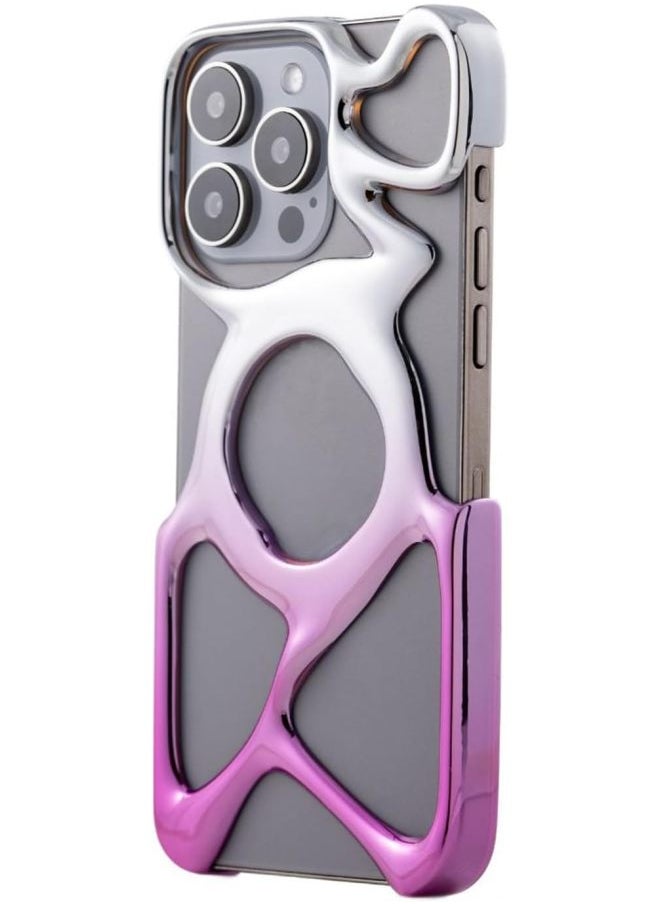 ميـاو غاضب - حافظة هاتف AM فارغة لهاتف iPhone 15 Pro Max (فقط) متوافقة مع MagSafe بوزن 22 جرام خفيفة الوزن وتبديد الحرارة وحماية وافرة من البولي كربونات غطاء مخرم سائل مضاد للسقوط وبساطة ممتازة وسهلة التركيب (تغليف صديق للبيئة فضي لامع + وردي) - Image 1