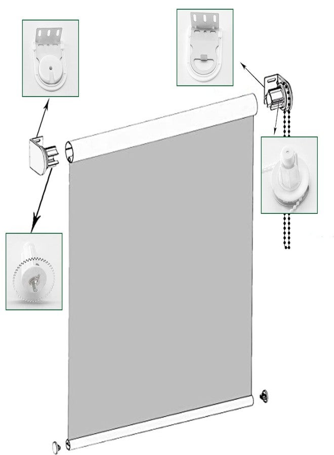 BOLAIEN 38mm Roller Blind Clutch Replacement Parts Bracket Blind, Roller Shade Cltuch with Metal Brackets & Bead Chain Shade Hardware Accessories (White) - Image 4