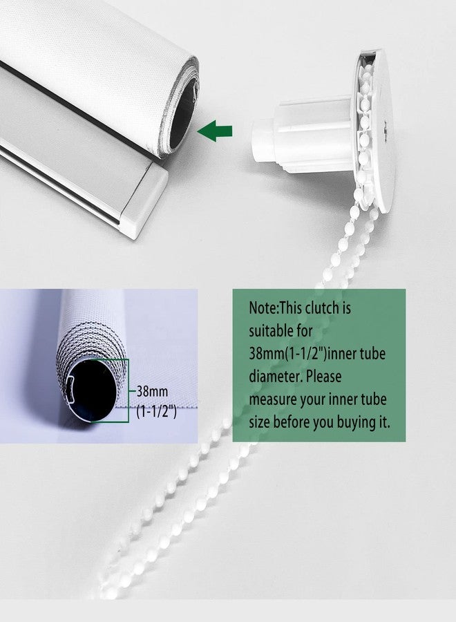 BOLAIEN 38mm Roller Blind Clutch Replacement Parts Bracket Blind, Roller Shade Cltuch with Metal Brackets & Bead Chain Shade Hardware Accessories (White) - Image 3