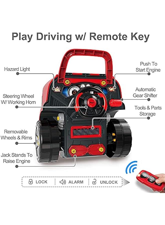 Arabest Large Truck Engine Toy, Kids Mechanic Repair Set for 3-5 Yr Toddlers, Big Builder Kit, Take Apart Motor Vehicle Pretent Play Car Service Station, Gifts 4 6 7 8 Year Old Boy Child  - Image 5