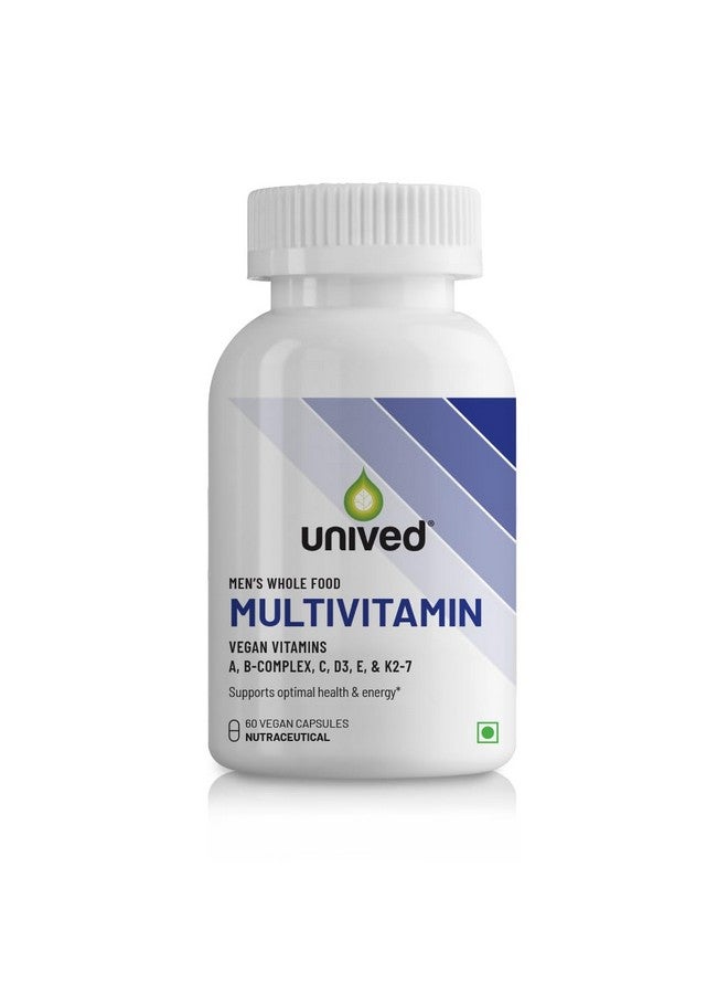 Unived Wholefood Multivitamin for Men | Plant-Based Multivitamins A, B-Complex, C, D3, E, & K2-7 | 100% Natural, Wholefood Plant Based | 60 Capsules - Image 1