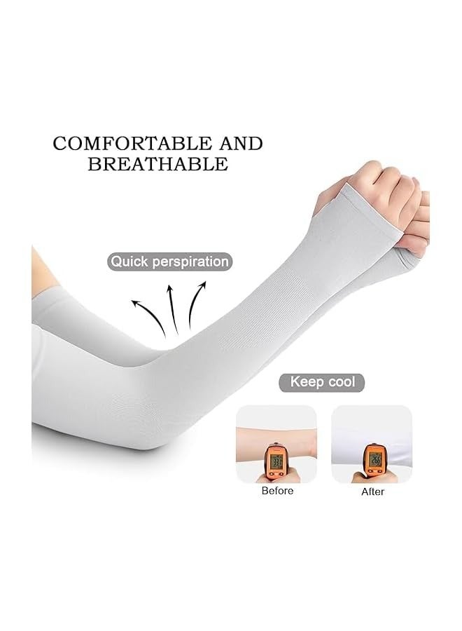PROMASS Arm Sleeves with Thumb Hole, Protection Cooling Arm, Sleeves Compression, Women Men Summer Sun Arm Cover Sleeves, Tattoo Cover for Sports Workouts Cycling Driving (Pack of 3) - Image 3