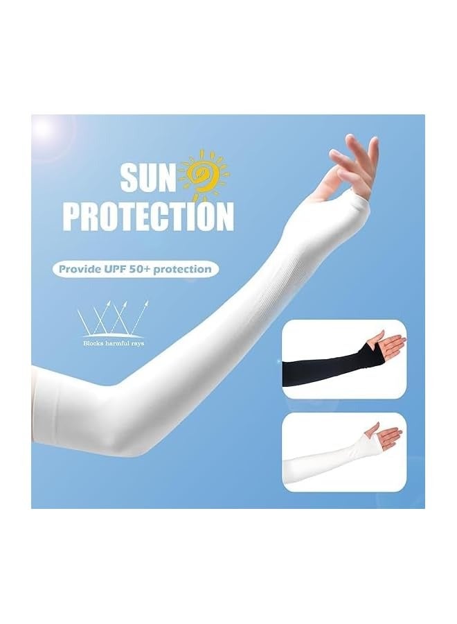 PROMASS Arm Sleeves with Thumb Hole, Protection Cooling Arm, Sleeves Compression, Women Men Summer Sun Arm Cover Sleeves, Tattoo Cover for Sports Workouts Cycling Driving (Pack of 3) - Image 5