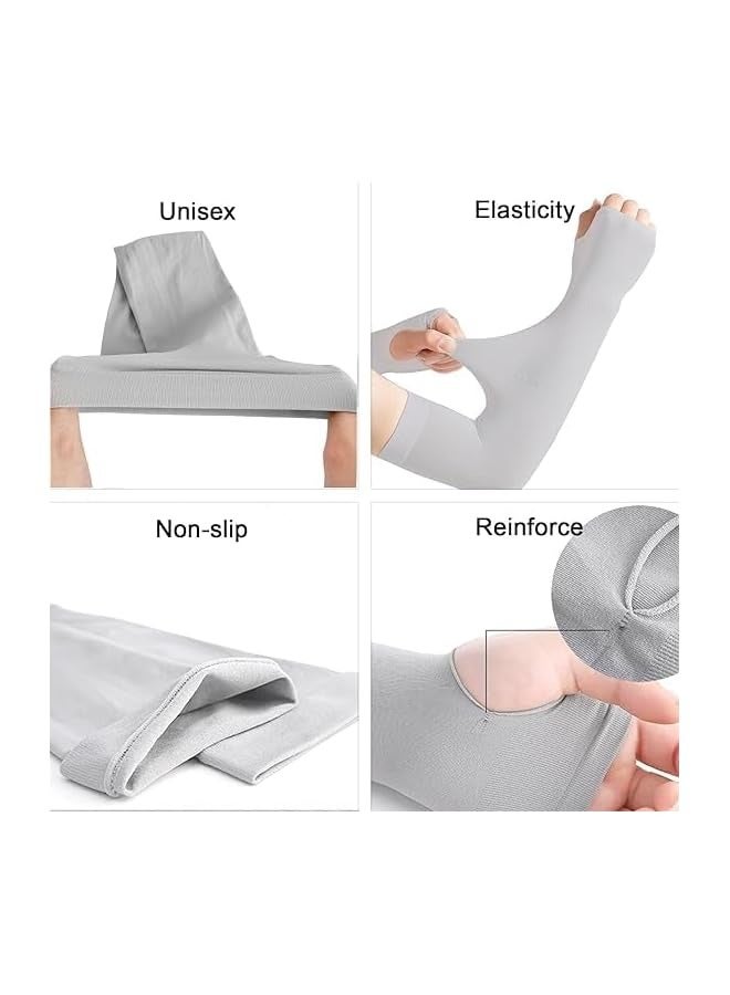 PROMASS Arm Sleeves with Thumb Hole, Protection Cooling Arm, Sleeves Compression, Women Men Summer Sun Arm Cover Sleeves, Tattoo Cover for Sports Workouts Cycling Driving (Pack of 3) - Image 4