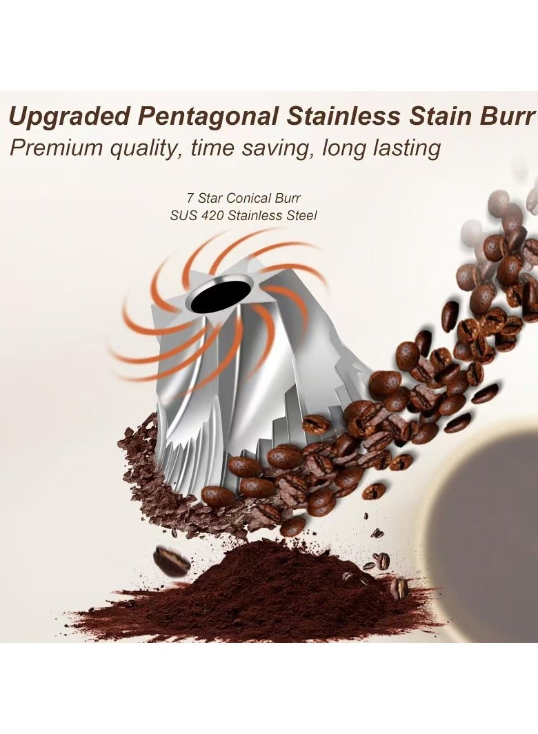 TDAO Manual Coffee Grinder with Stainless Steel Burr Black - Image 3