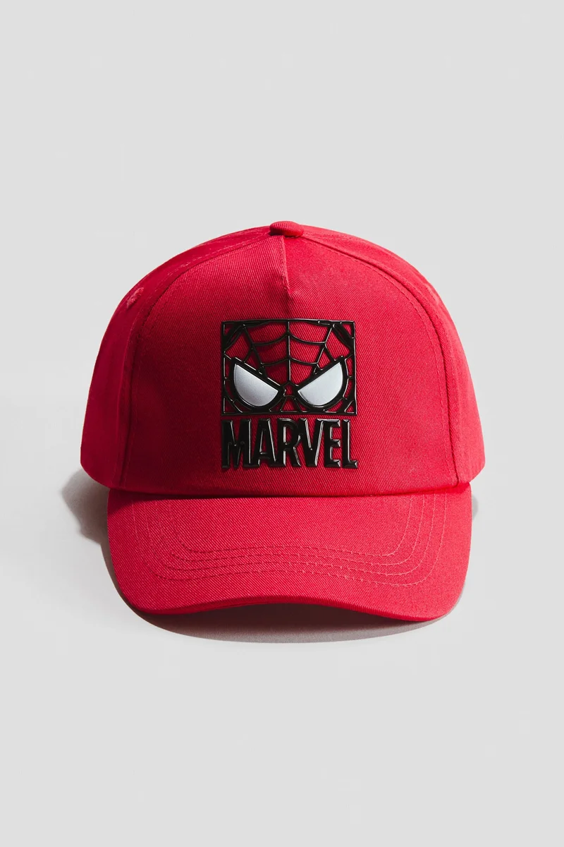 اتش اند ام قبعة من نسيج التويل بطبعات