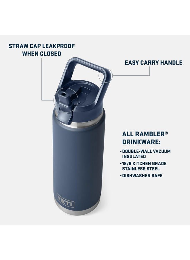YETI Rambler 26 oz Bottle, Vacuum Insulated, Stainless Steel with Color Matching Straw Cap, Key Lime - Image 2