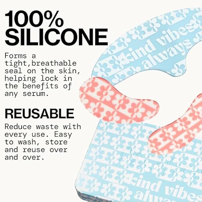 Pacifica Reusable Mask Set – Silicone Undereye & Brow Mask Set for Forehead & Under Eye, Anti-Wrinkle, Firming, Pair with Serum, Vegan & Cruelty-Free, 3 Pieces - Image 4