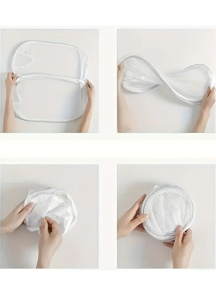 يوكانبي 1 قطعة كبيرة جدا منبثقة شبكة عربة غسيل مع مقبض قابلة للطي وتنفس غير المنسوجة منظم تخزين الملابس القذرة الحل الأساسي لتنظيم المنزل ملحقات غرفة الغسيل - Image 3