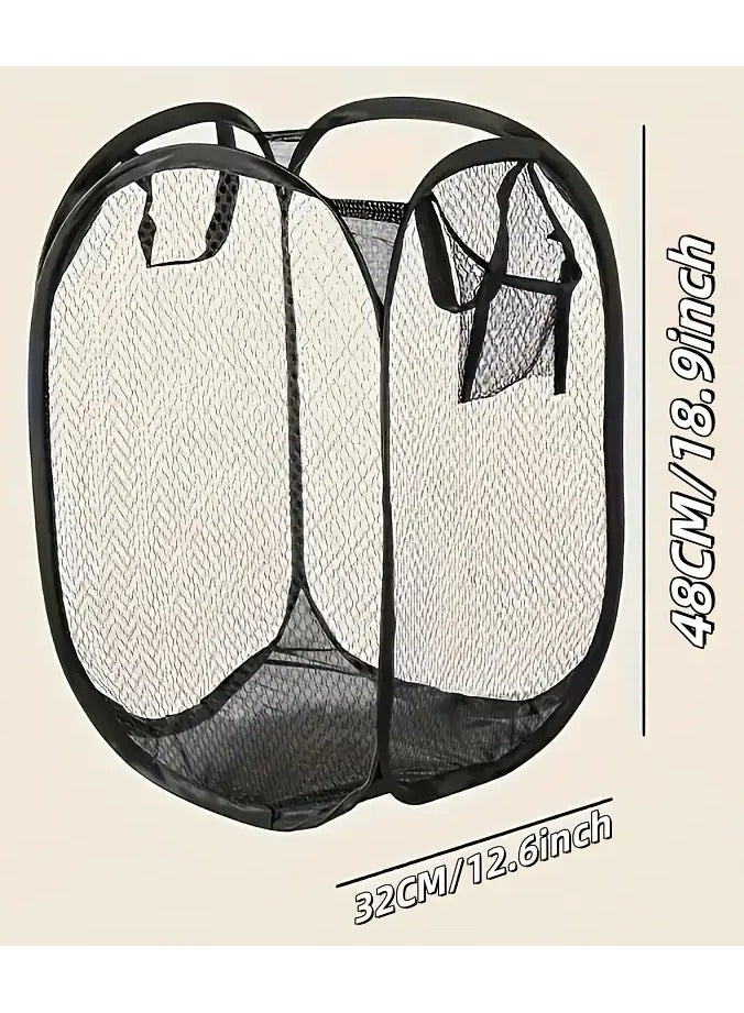 يوكانبي 1 قطعة كبيرة جدا منبثقة شبكة عربة غسيل مع مقبض قابلة للطي وتنفس غير المنسوجة منظم تخزين الملابس القذرة الحل الأساسي لتنظيم المنزل ملحقات غرفة الغسيل - Image 5