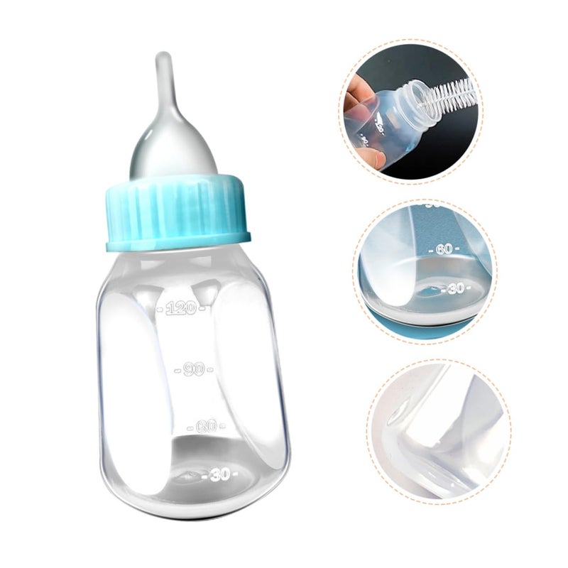 Blue Kitten Nursing Bottles 2 Pack with Scale for Controlled Feeding Newborn Kittens and Puppies - Image 4