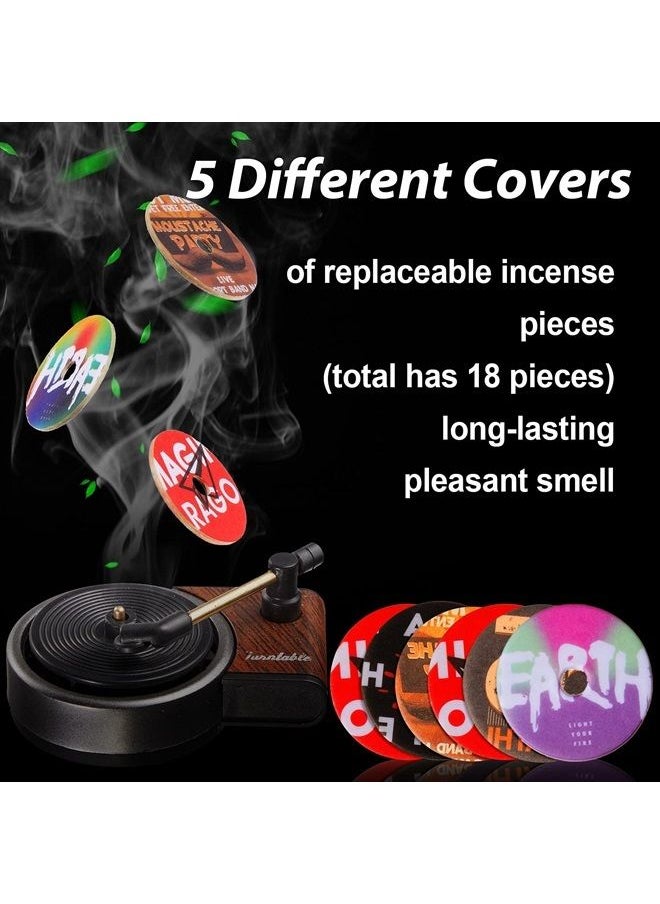 3 Pieces Air Freshener Record Player, Car Vent Clip Car Fragrance Diffusers Clips in Retro Style, 18 Pieces Aromatherapy Tablets Aromatherapy Replacement Pads for Car Diffuser