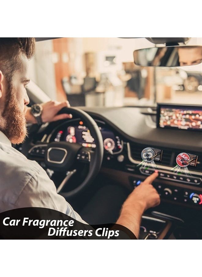 3 Pieces Air Freshener Record Player, Car Vent Clip Car Fragrance Diffusers Clips in Retro Style, 18 Pieces Aromatherapy Tablets Aromatherapy Replacement Pads for Car Diffuser