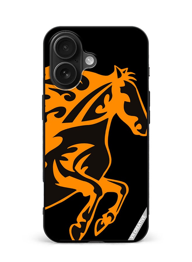 VR CREATIVE Protective Case Cover For Apple iPhone 16 Plus Horse Flame Design Multicolour