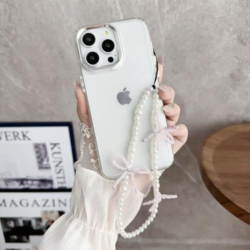 XFSAFDM 2PCS White Pearl Bow Phone Charms for Girls, Cute Bag Charms for Handbags, Mobile Charm for Phone Case, Stylish Keychain Accessory for Women, Resin Phone Charm Gift - Image 2