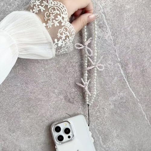 XFSAFDM 2PCS White Pearl Bow Phone Charms for Girls, Cute Bag Charms for Handbags, Mobile Charm for Phone Case, Stylish Keychain Accessory for Women, Resin Phone Charm Gift - Image 5
