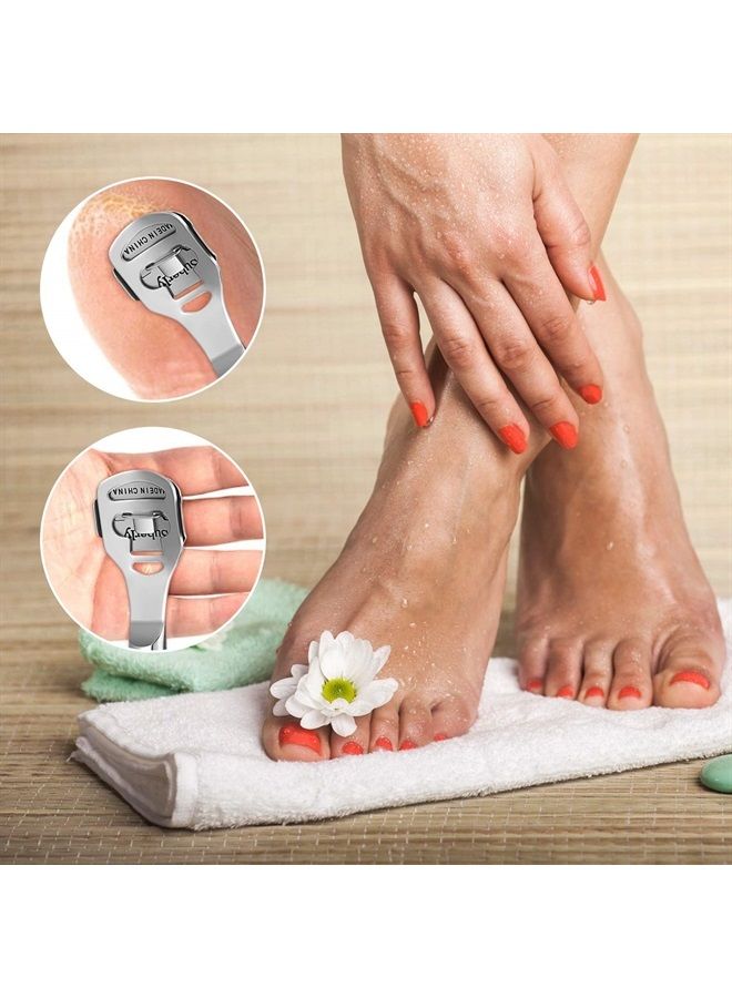 Zhehao مجموعة شفرات إزالة الجلد الميت 52 قطعة، 50 شريحة بديلة من الشفرات، 1 شفرات جلد ميت من الفولاذ المقاوم للصدأ و 1 رأس ملف القدم، أدوات العناية بالقدم لإزالة الجلد الجاف والخشن لليدين والقدمين - Image 5