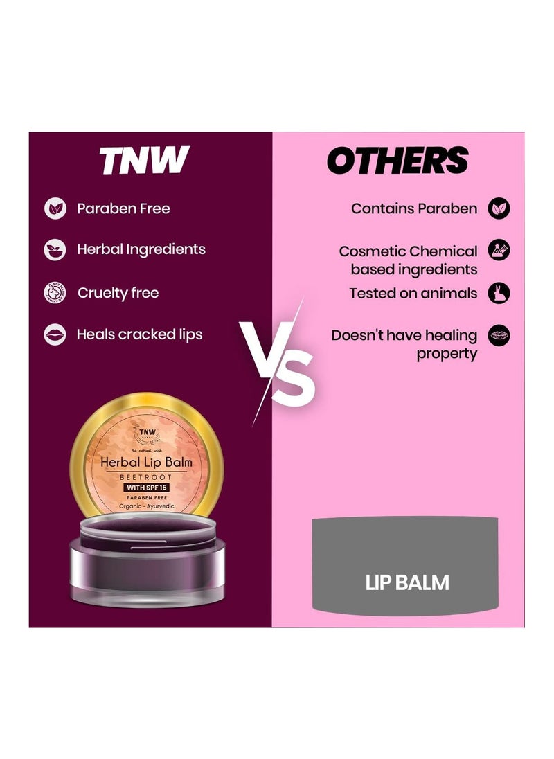 TNW - The Natural Wash - TNW The Natural Wash Herbal Beetroot Lip Balm 5 gm - Image 1