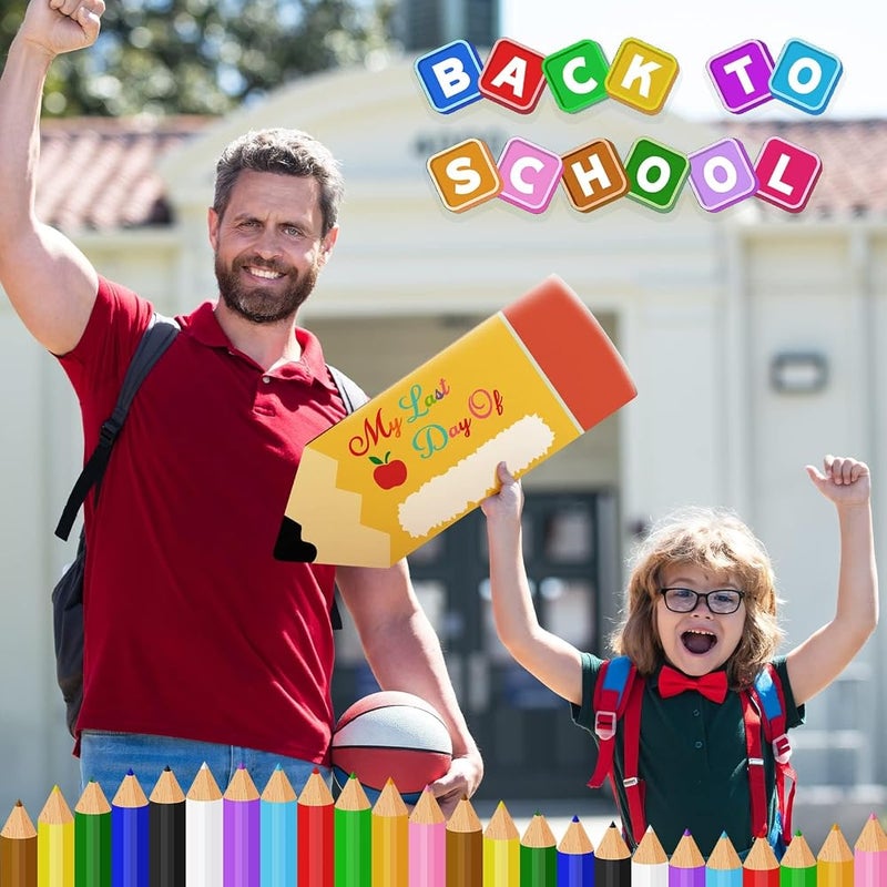 Charfia 2PCS First Day of School Board Double Sided First Day of School Chalkboard Starting School Gifts, First Day of School Sign Photo Prop for Kids Child Kindergarten Back to School Supplies Gift(No Chalk - Image 5