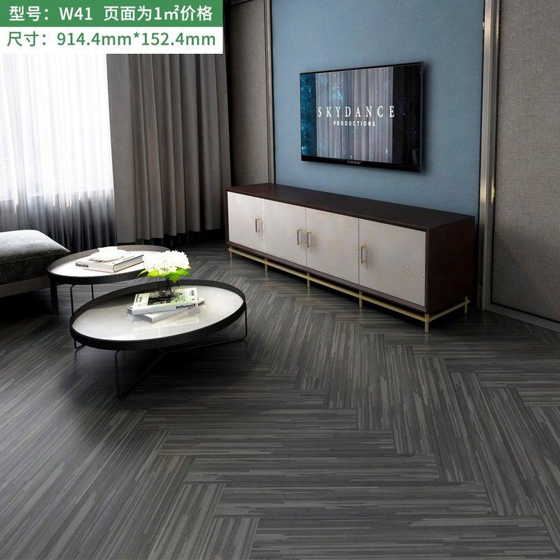 Floor pvc cement floor bedroom wood floor self-paved thickened waterproof wear-resistant floor leather rental house living room W59 - Image 5
