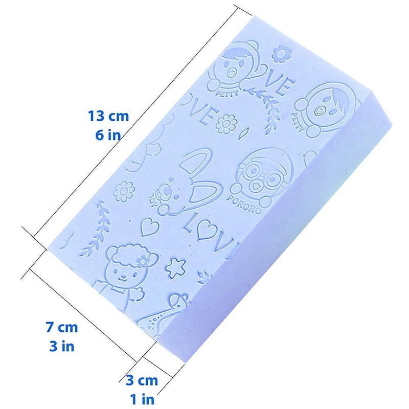 Diazola New Bath Sponge Face Scrubber for Women and Men Dead Skin Remover Sponge For Body Japanese Spa Cellulite Massager Pack of 2 - Image 3