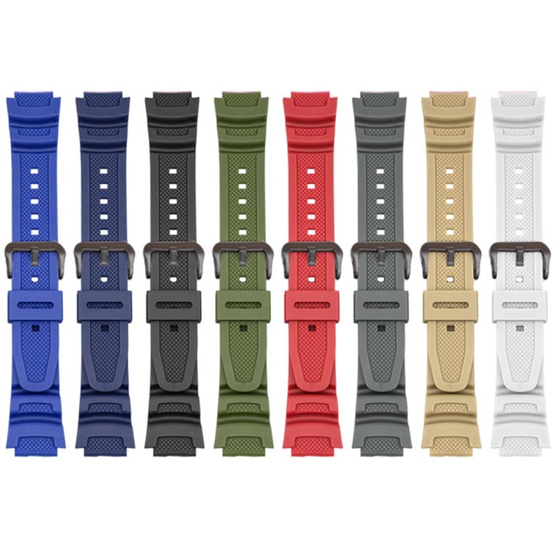 Lijinlan Men's Resin Replacement Watch Band for Casio AE-1000W AE-1200 AE-1300 AEQ-110W AQ-S800W MRW-200H SGW-300H SGW-400H W-216H W-218H W-735H Waterproof Watch Strap (Green) - Image 4
