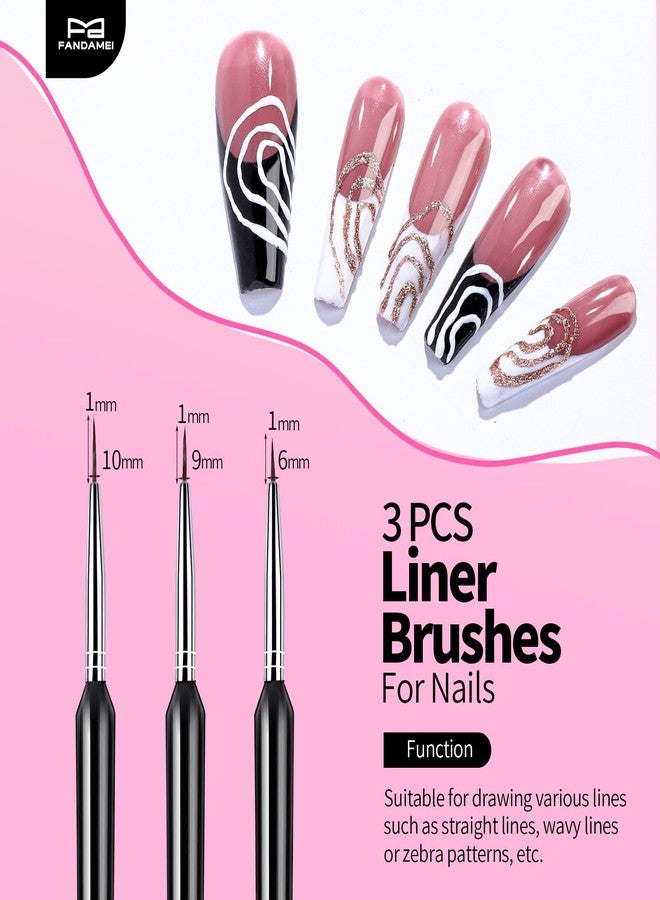 FANDAMEI Nail Art Brushes, Nail Brush Set With Nail Stand, Nail Holder For Painting Nails, Nail Art Tools, Nail Design Tools, 11PCS Nail Brushes For Nail Art, 5PCS Nail Dotting Tool, Nail Art Palette - Image 4