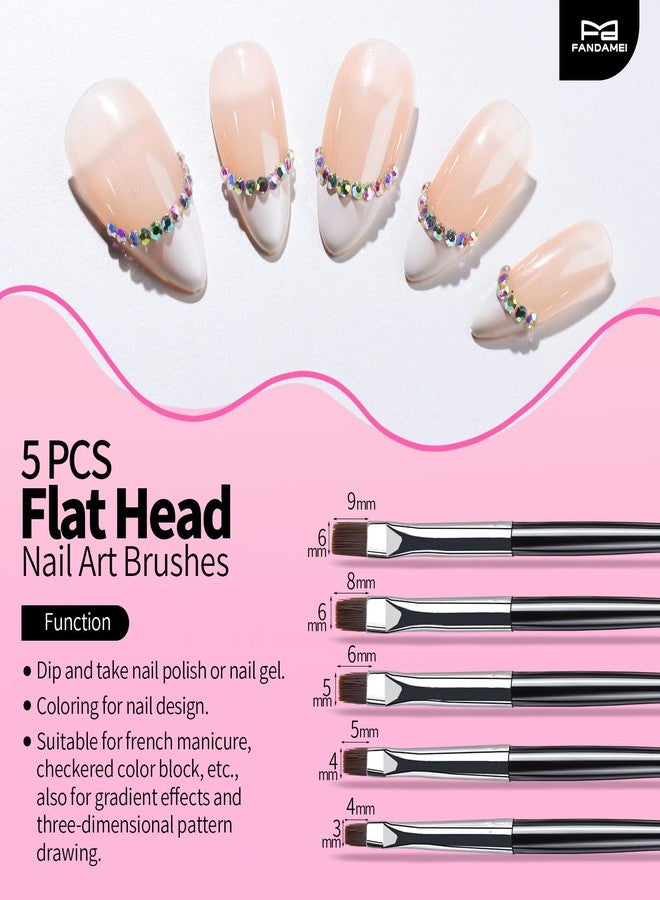 FANDAMEI Nail Art Brushes, Nail Brush Set With Nail Stand, Nail Holder For Painting Nails, Nail Art Tools, Nail Design Tools, 11PCS Nail Brushes For Nail Art, 5PCS Nail Dotting Tool, Nail Art Palette - Image 2