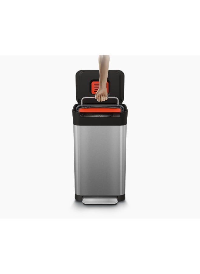 Joseph Joseph Joseph Joseph 30037 Intelligent Waste Titan Trash Can Compactor 8 gallon/30 liter Silver 30030  - Image 2