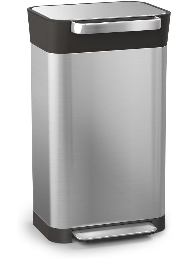 Joseph Joseph Joseph Joseph 30037 Intelligent Waste Titan Trash Can Compactor 8 gallon/30 liter Silver 30030  - Image 1