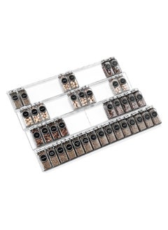 Generic Clear Acrylic Spice Drawer Organizer, 4 Tier - 2 Set Seasoning Jars Drawers Insert, Expandable From 11" to 22", Kitchen Spice Rack Tray for Drawer/Countertop (Jars not included)  - Image 1