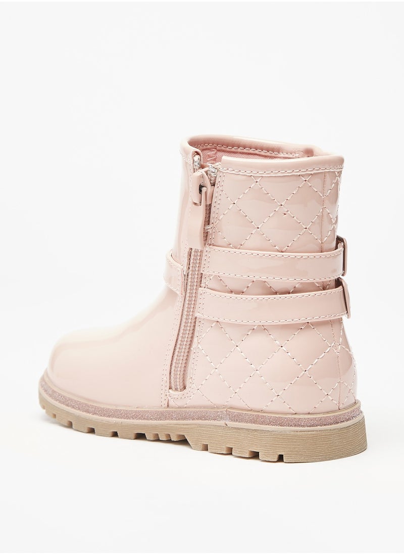 Flora Bella By Shoexpress - Girls Quilted Ankle Boots with Zip Closure - Image 1