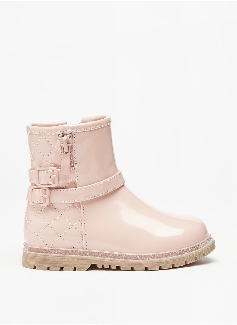 Flora Bella By Shoexpress - Girls Quilted Ankle Boots with Zip Closure - Image 1