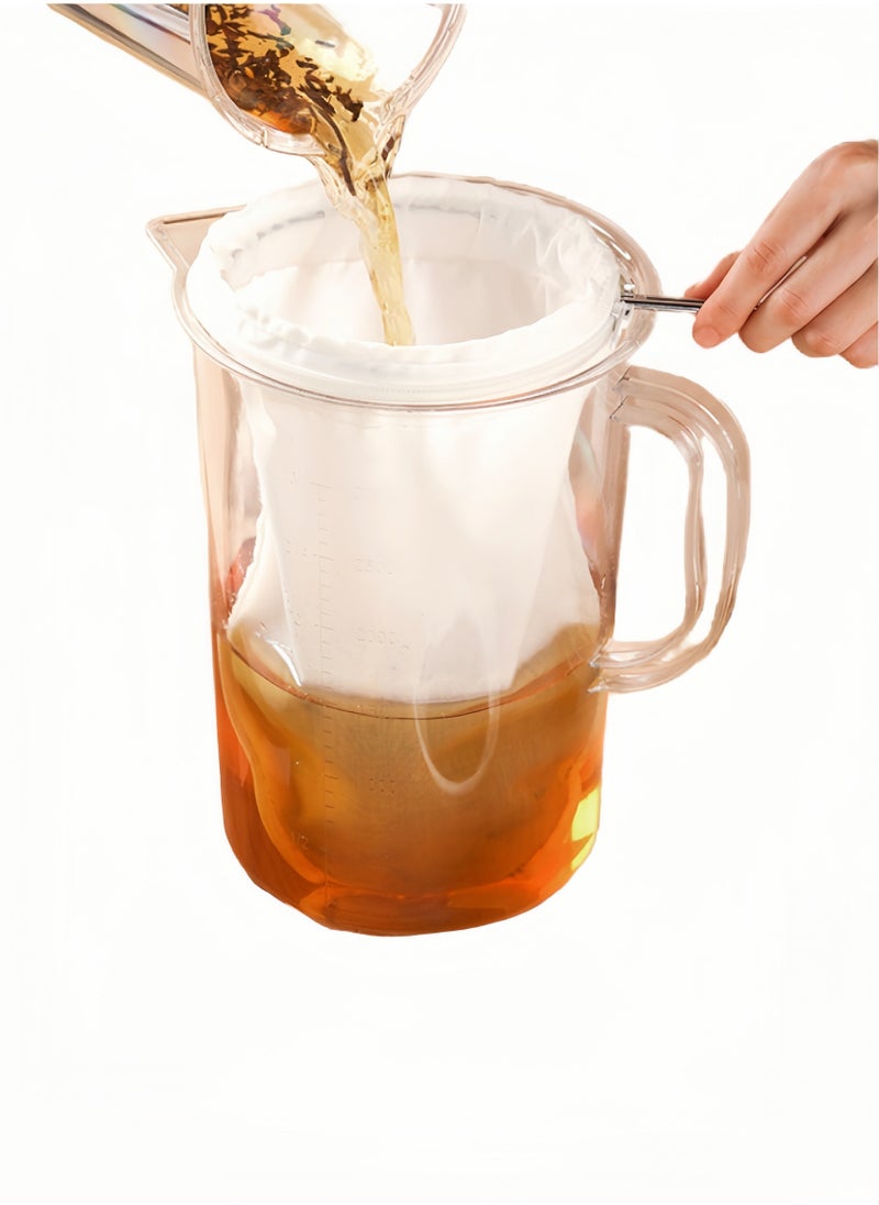 Beauenty Fine mesh filter bag with handle, reusable nut milk pouch Thai tea strainer, cheesecloth for straining nut milk coffee milk juice mead oil  - Image 1
