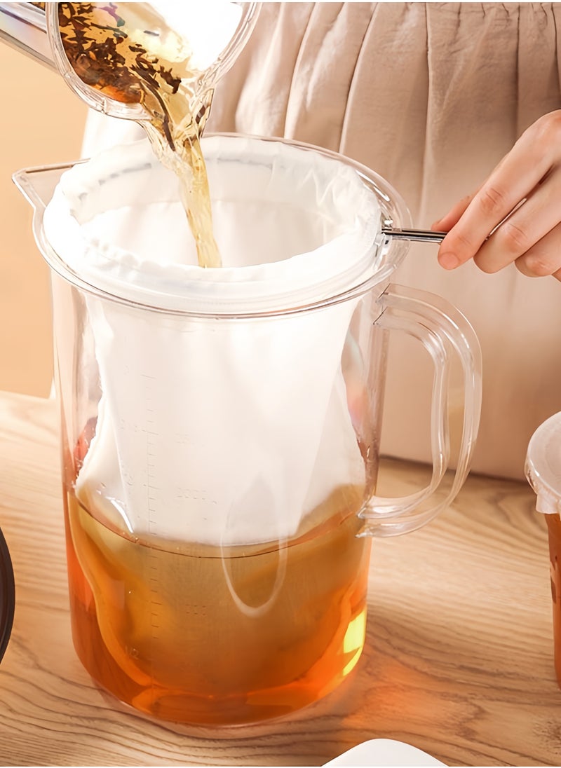 Beauenty Fine mesh filter bag with handle, reusable nut milk pouch Thai tea strainer, cheesecloth for straining nut milk coffee milk juice mead oil  - Image 3