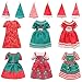 Miunana 6 Dresses for 53 Inch Girl Doll Christmas Clothes Dress Outfits and Christmas Hats for 115 Inch Girl Doll Sister 4 Mini Clothes and Accessories - Image 3