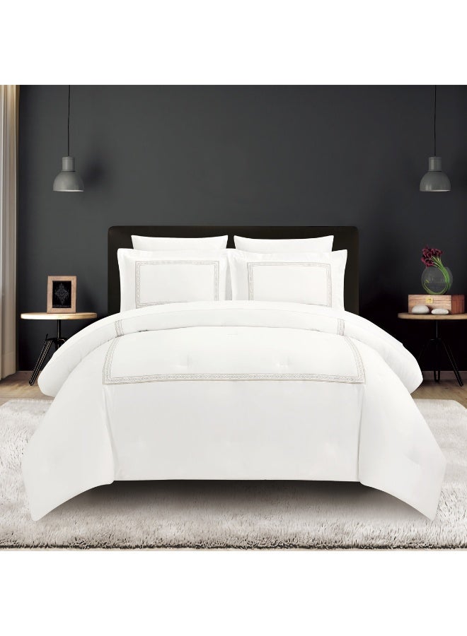 Ferrucci Embroidered Quilt Set 5 Pieces White 100% Cotton