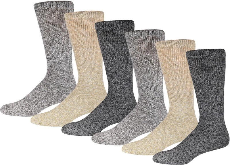 Brooklyn Socks 6 Pairs of Thermal Merino Wool Warm Diabetic Socks Assorted Shoe Size US Men 9115Women 1113 - Image 1