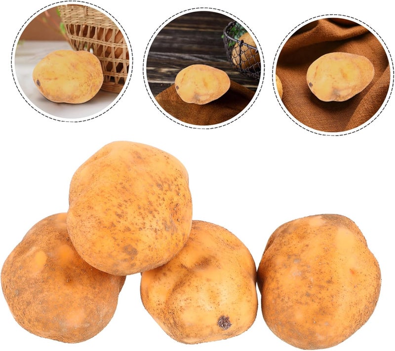 4pcs Simulated Potato Vegetables Realistic Potatoes Artificial Vegetables Realistic Food Props Artificial Small Pumpkins Artificial Fruit Harvest Lifelike Veggies Fake Food Orange - Image 5