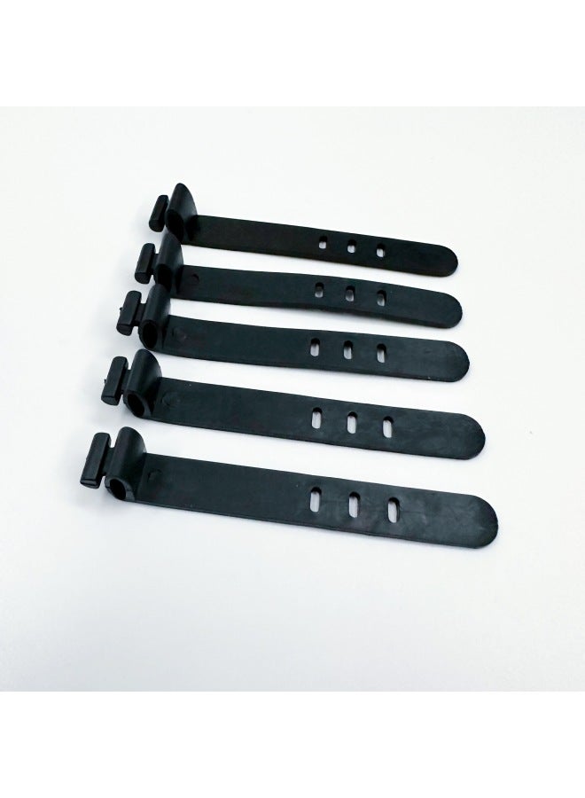 Loquat 2 Holes 3 Holes Data Cable Tie Earphone Bundle Storage Belt Silicone Tie Charging Cable Winding Cable Tie Cable Tape-Color:Black (3 Holes 80mm Flat Buckle Head) - Image 1